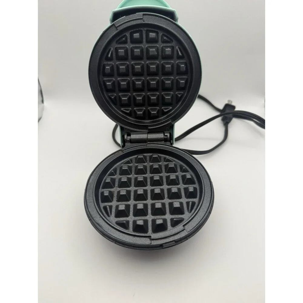 Dash Mini Waffle Maker Aqua Mint DMW001AQ Compact Nonstick Tested Works